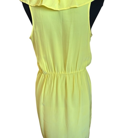 Amanda Uprichard Women’s 100% Silk Mini Dress Yellow Ruffled Cocktail Med NWT - Picture 6 of 10
